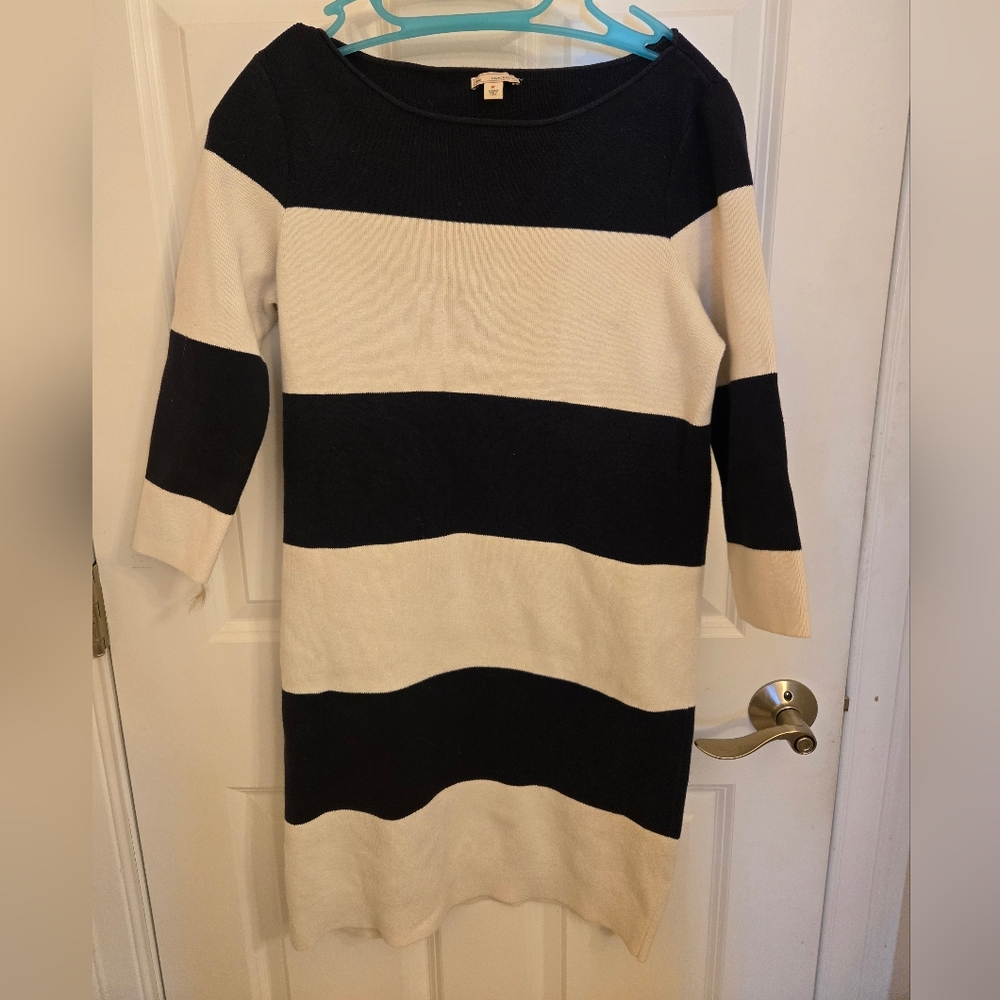 Gap-  navy and cream stripe dress.